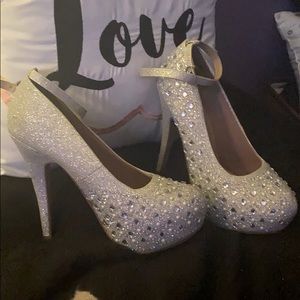 Silver glitter stilettos women’s size 8